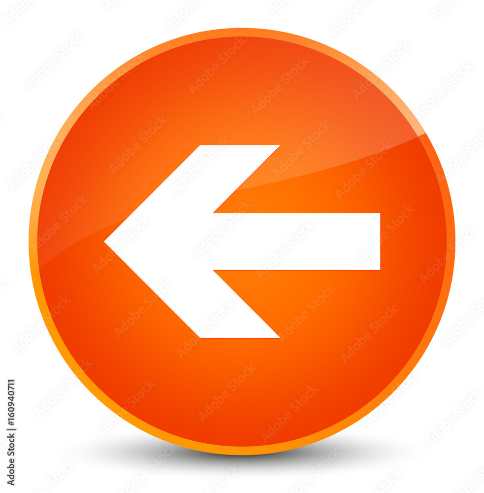 Back arrow icon elegant orange round button Back arrow icon elegant orange round button