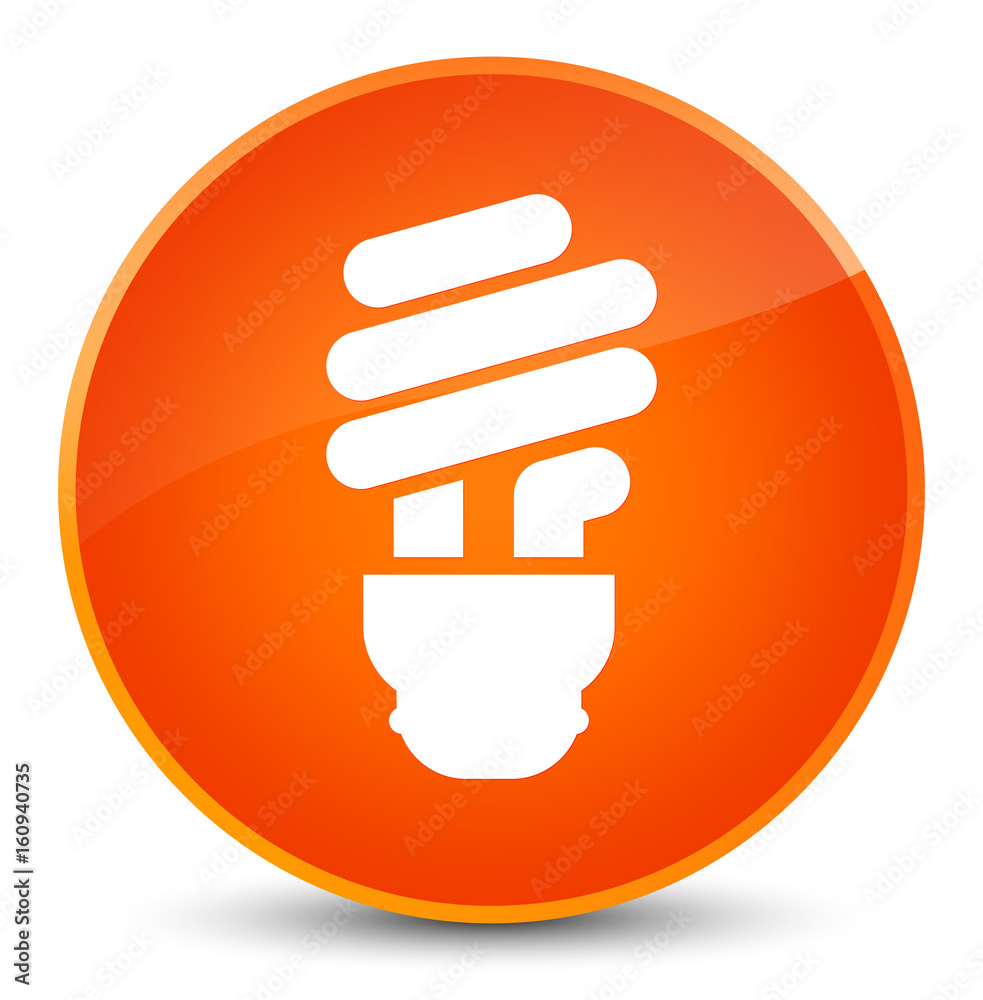 Bulb icon elegant orange round button Bulb icon elegant orange round button