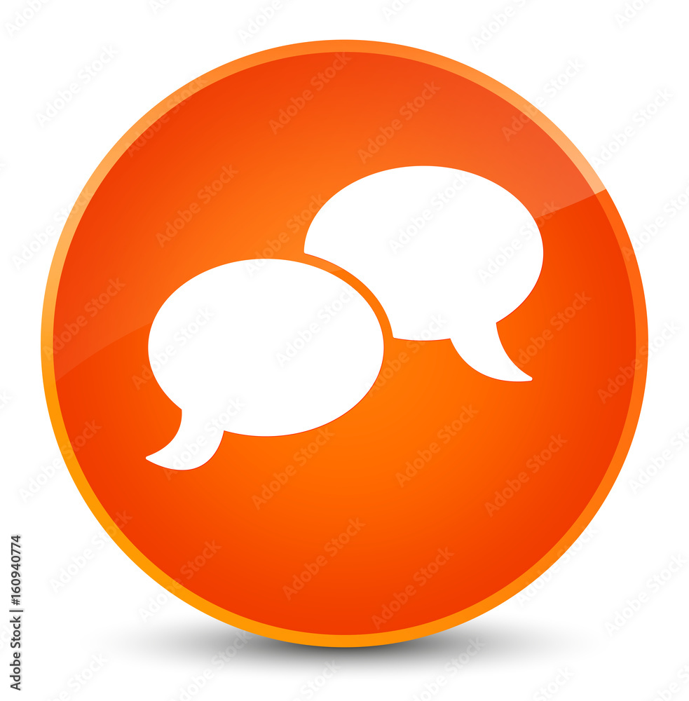 Chat bubble icon elegant orange round button Chat bubble icon elegant orange round button
