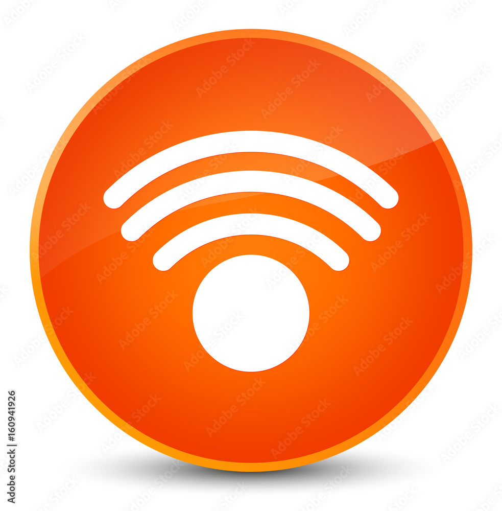 Wifi icon elegant orange round button Wifi icon elegant orange round button