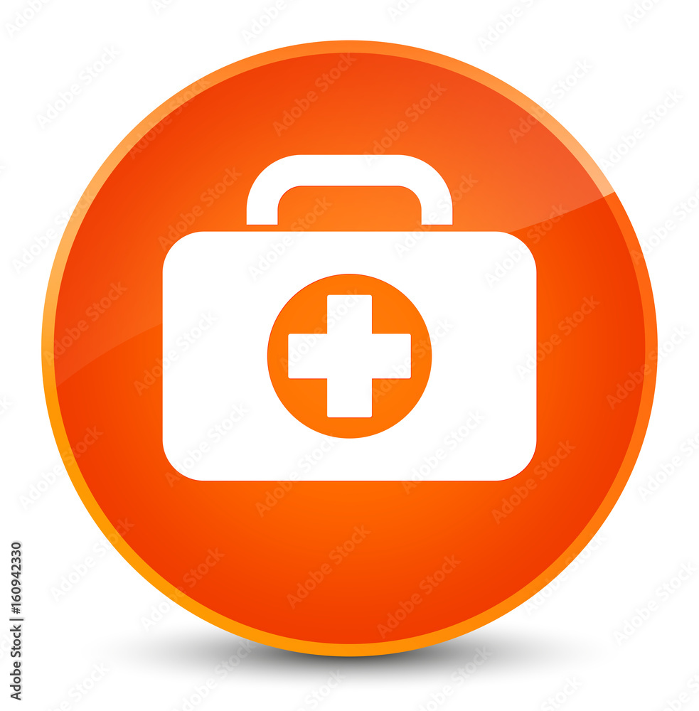 First aid kit bag icon elegant orange round button First aid kit bag icon elegant orange round button