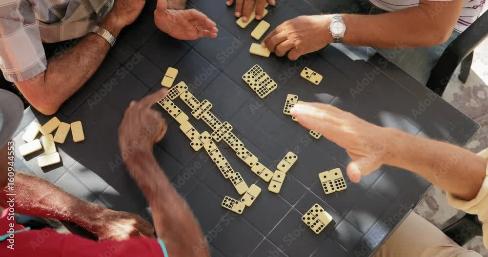 Elderly People Old Men Playing Domino For Recreation