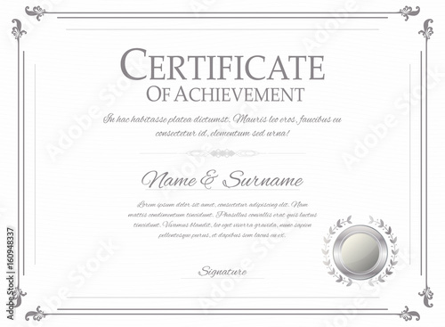 Certificate design template. Retro certificate, diploma design template