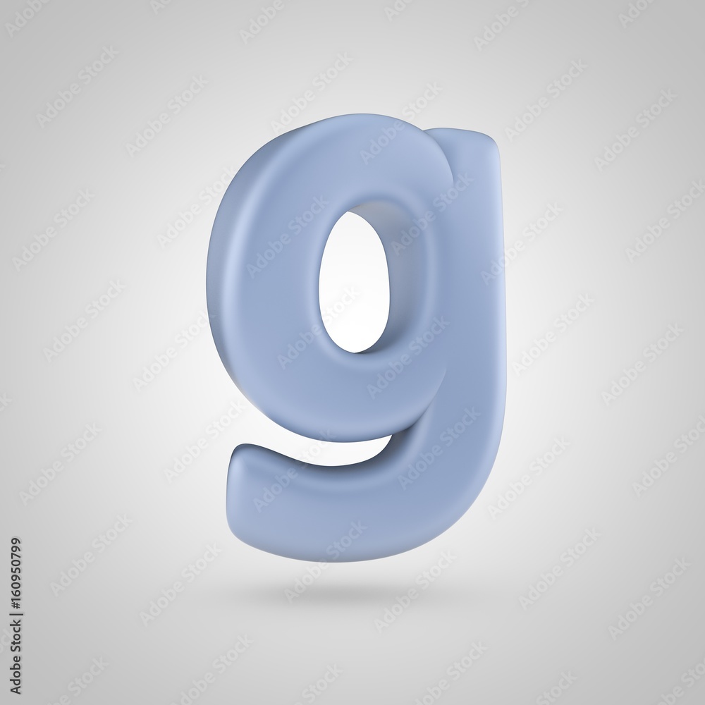 Serenity color letter G lowercase isolated on white background Serenity color letter G lowercase isolated on white background