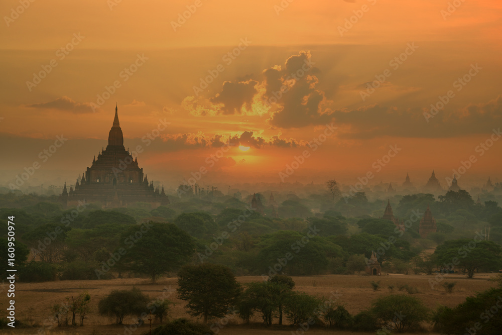 Myanmar sunrise morning time pagoda old Bagan Mandalay Myanmar. Myanmar sunrise morning time pagoda old Bagan Mandalay Myanmar.