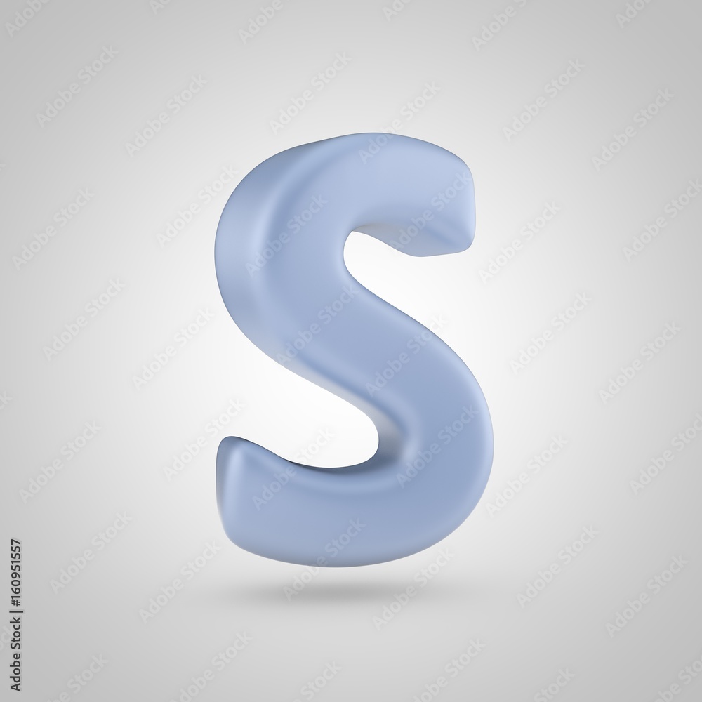 Serenity color letter S uppercase isolated on white background Serenity color letter S uppercase isolated on white background