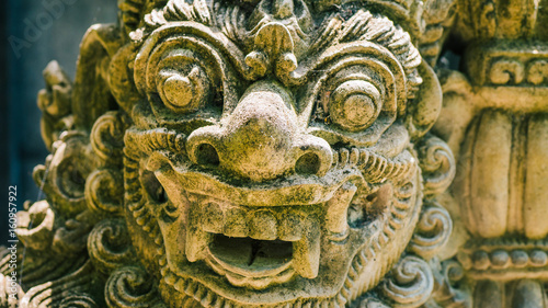 Traditional Balinese stone sculpture art and culture at Bali  Indonesia