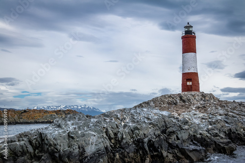 Les Eclaireurs Red and white lighthouse - Beagle Channel, Ushuaia, Argentina © diegograndi