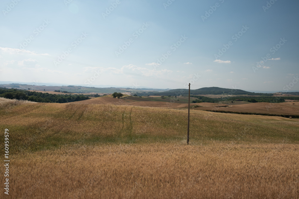 Extraordinary panorama of the Siena countryside, in the valley of the valley