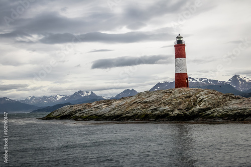 Les Eclaireurs Red and white lighthouse - Beagle Channel, Ushuaia, Argentina © diegograndi