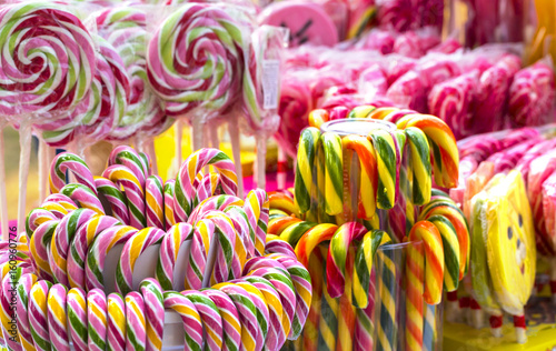 Colorful lollipops candy.