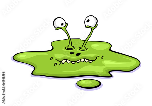 Wallpaper Mural Cute cartoon slime monster isolated on white background. Alien crazy boy in modern flat style. Vector illustration Torontodigital.ca