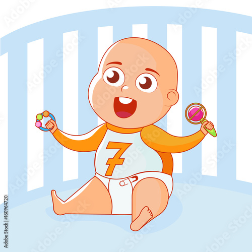 A child with toys rattles in a lullaby