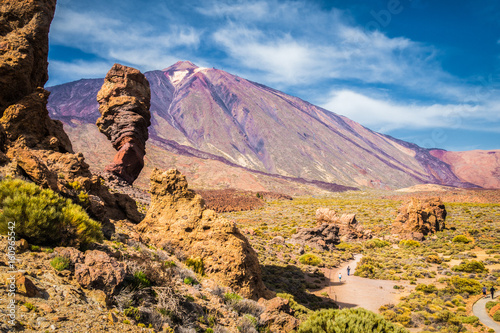 Obraz na płótnie Pico del Teide with Roque Cinchado rock, Tenerife, Canary Islands, Spain w salonie