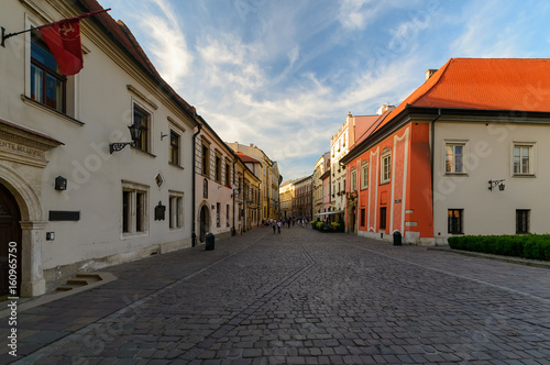 Street in old Krakow in the evening. © velishchuk