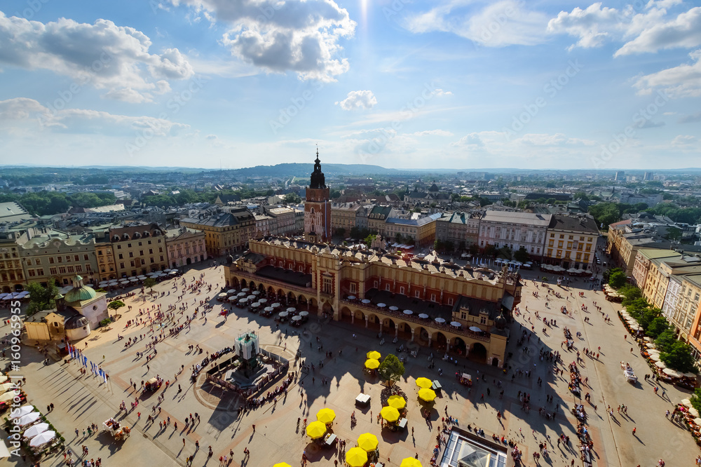 Obraz premium Top view of the Krakow in a sunny day.