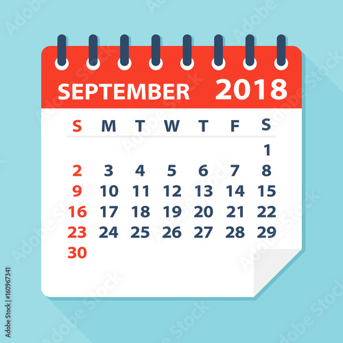 September 2018 Calendar Leaf - Illustration