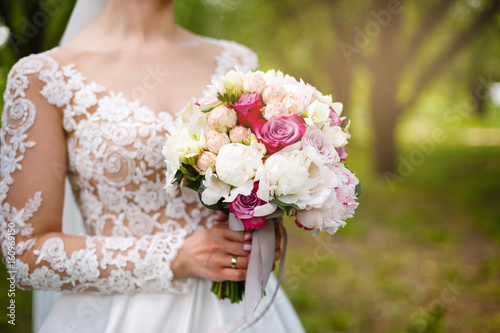 wedding bouquet with peony