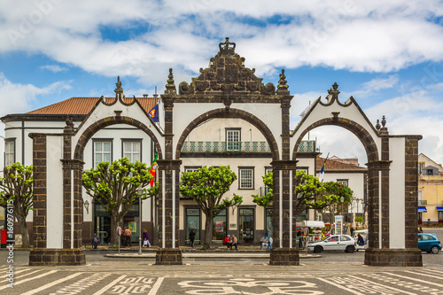 Ponta Delgada, Azores - May 05,2017: Portas da Cidade - City Gate in Ponta Delgada, Azores photo