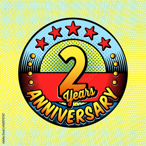 2nd anniversary logo. Vector and illustrations. Comics anniversary logo.

