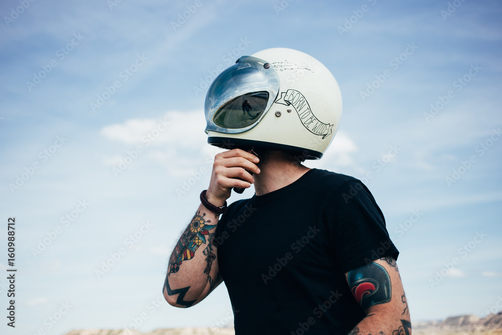 Skull Motorcycle Rider Helmet Tattoo Style Stock Vector Royalty Free  1893284758  Shutterstock