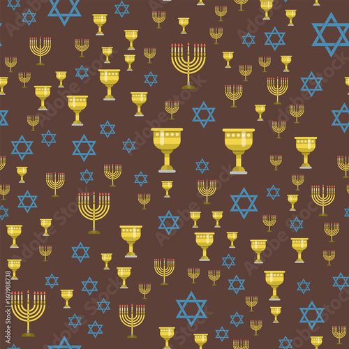 Judaism church traditional seamless pattern hanukkah religious synagogue passover hebrew jew vector illustration.