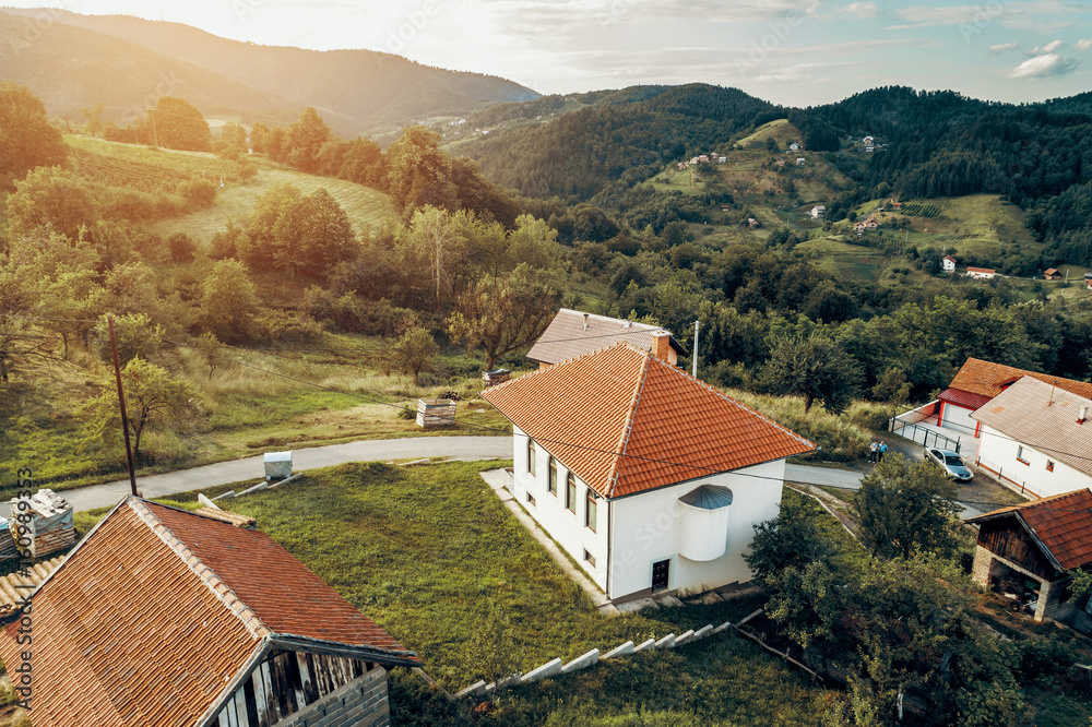 Vitlaci, masjid, aerial view