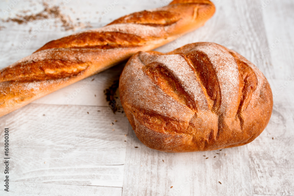 Fresh bread on the table