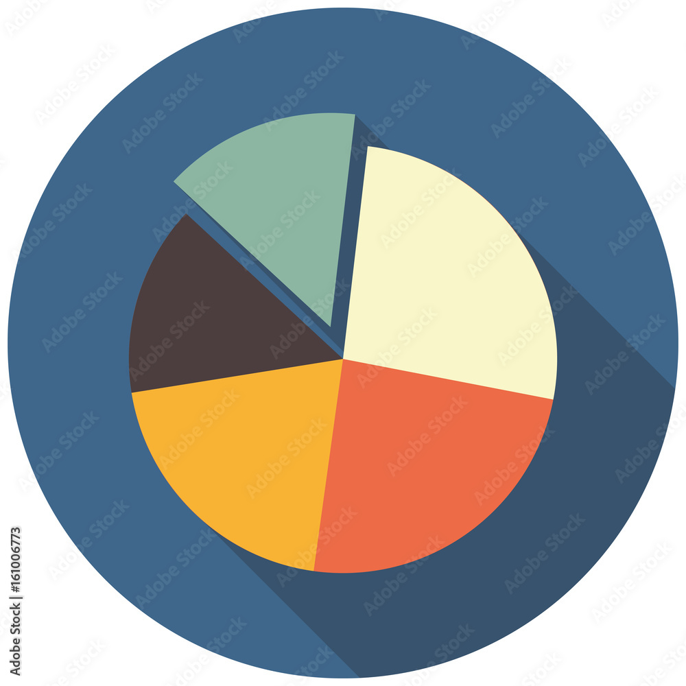 Fototapeta premium Pie chart Icon. flat design. Vector illustration.