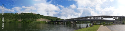 A panoramic view of Branson landing, with the double bridges and lake, Missouri   photo