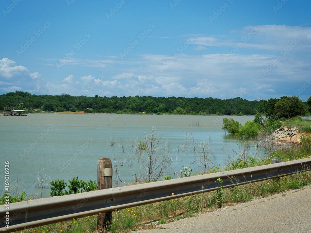 Fototapeta premium Lake Stanley Draper is a water reservoir located in southeast part of Oklahoma City and features various activities like camping, fishing, water skiing and more.