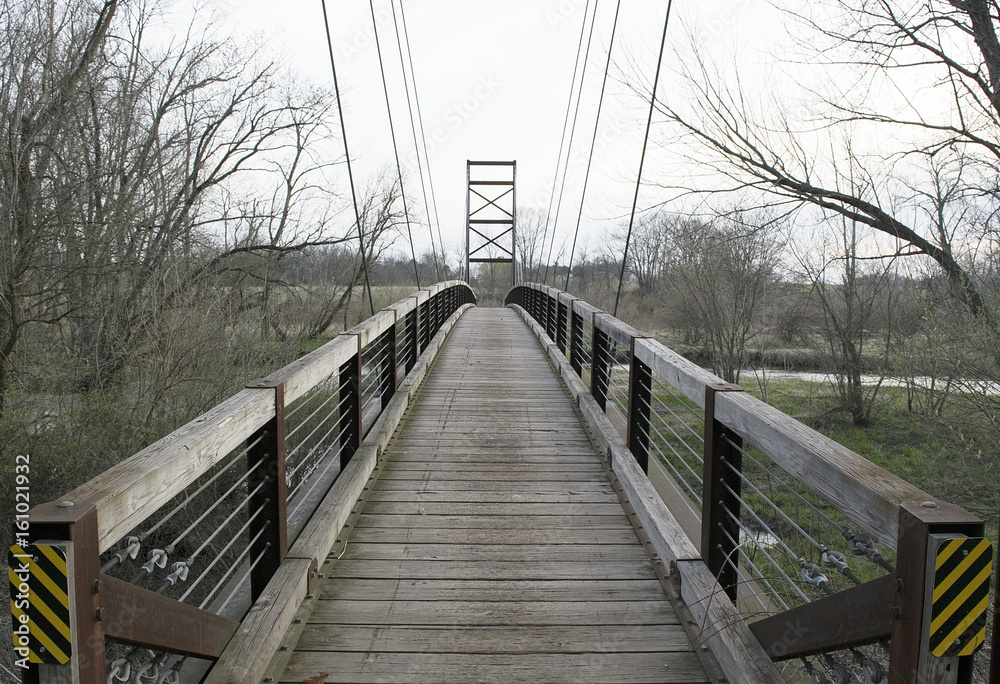 Walking Path Suspension Bridge. Walking Path Suspension Bridge.