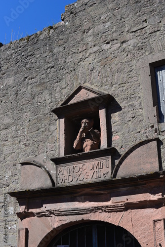 Burg Breuberg - Armbrustschütze im Portal des Wertheimer Zeughauses photo