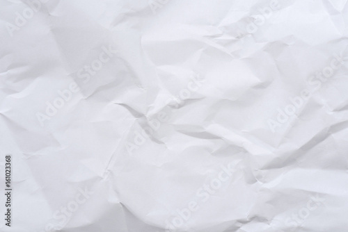 White crumpled paper background and texture, Wrinkled creased paper white abstract