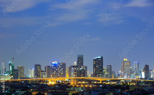 Bangkok city, Thailand at twilight. The center of town. © Sura Nualpradid