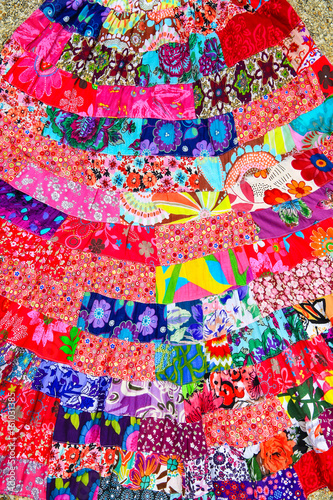 Colorful cloth made from amall pieces