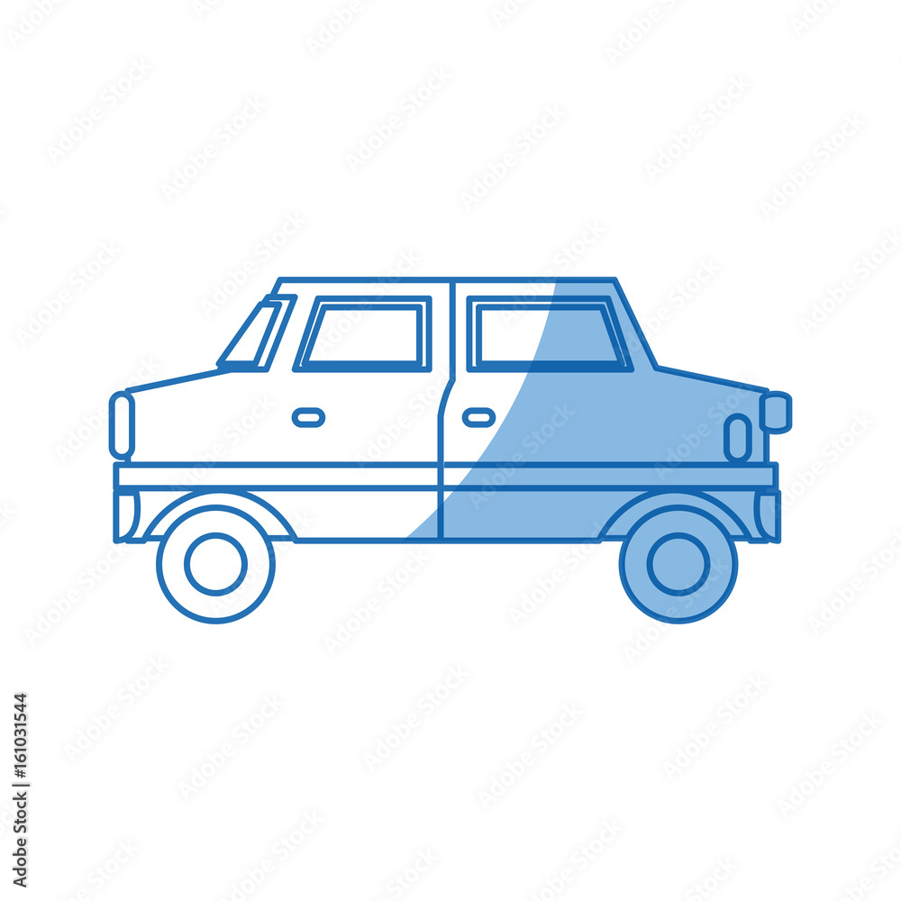 drawing car vehicle transport sedan icon vector illustration