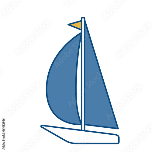 Fototapeta Naklejka Na Ścianę i Meble -  sailboat icon over white background colorful design vector illustration