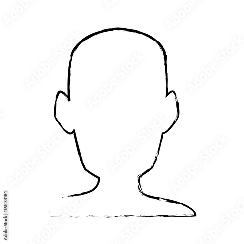 silhouette head man front view portrait vector illustration