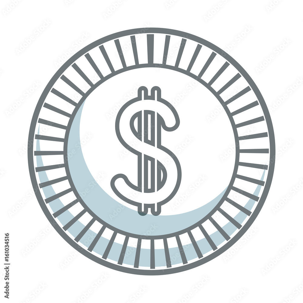 coin dollar currency money cash icon vector illustration coin dollar currency money cash icon vector illustration
