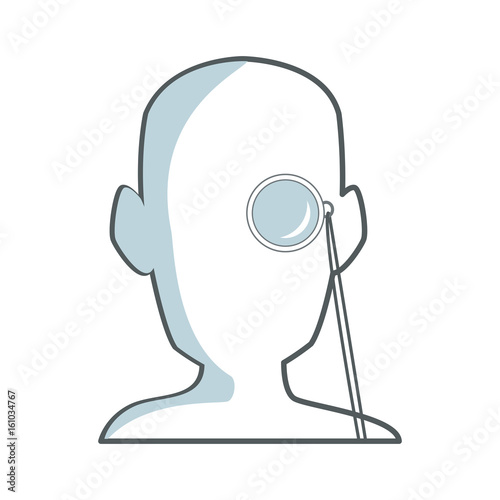 silhouette man portrait wear monocle vector illustration