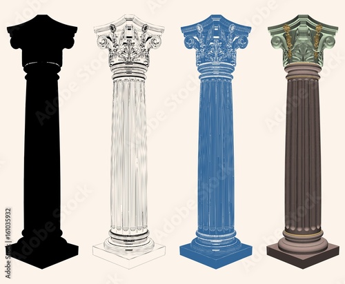 Ancient Corinthian Column Vector 