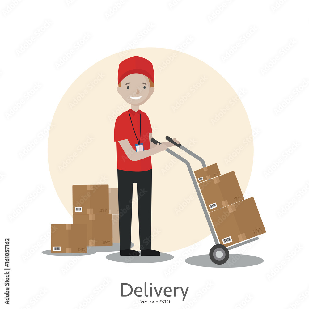 Cartoon delivery man Cartoon delivery man