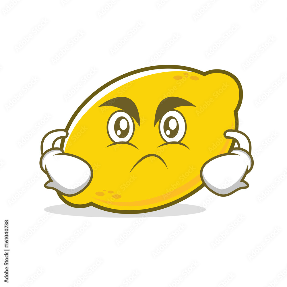 Angry face lemon cartoon character Stock Vector | Adobe Stock