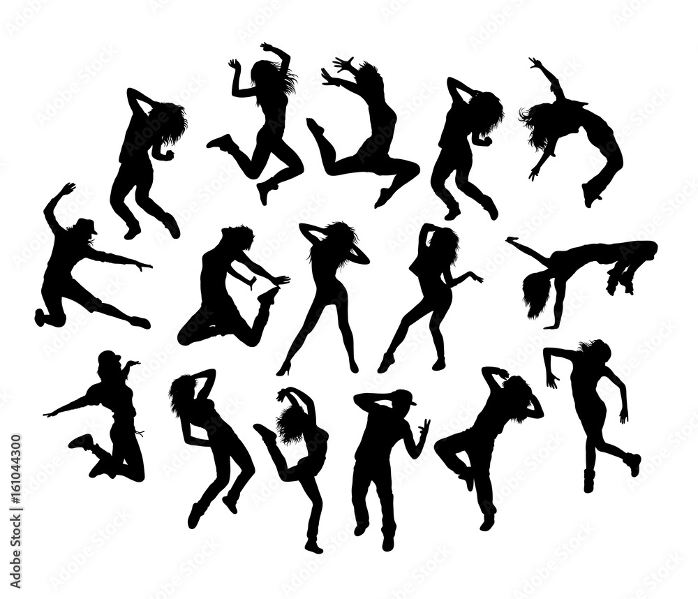 Hip Hop and Breakdance Set, art vector silhouettes design