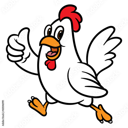 Cartoon Chicken Giving a Thumbs Up Vector Illustration