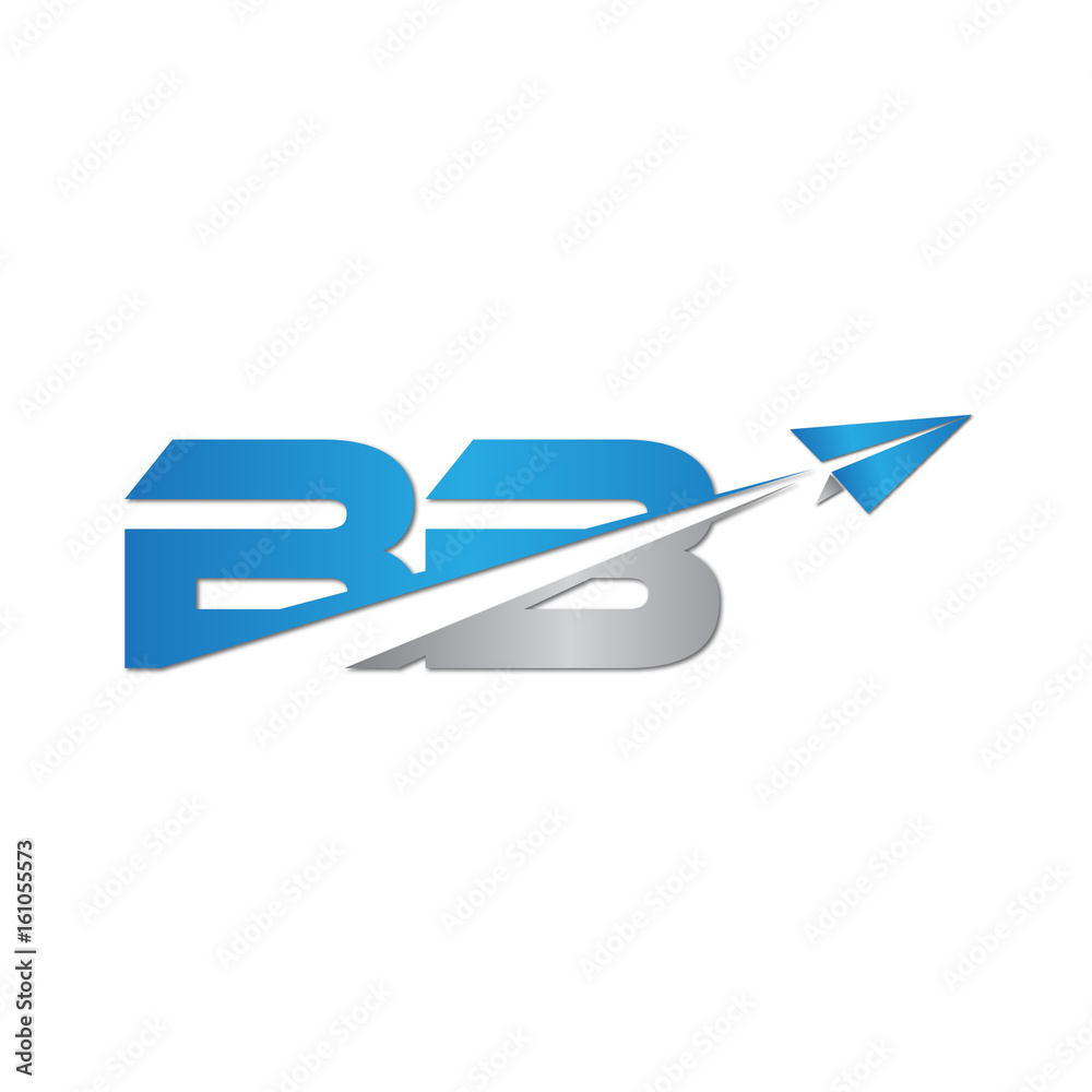 Fototapeta premium initial letter BB logo origami paper plane