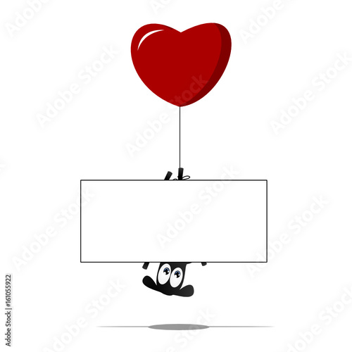 Schaf mit Schild am Herz Ballon