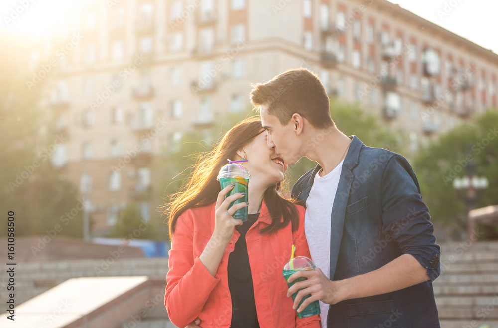 Fototapeta premium Adolescents in love on a date