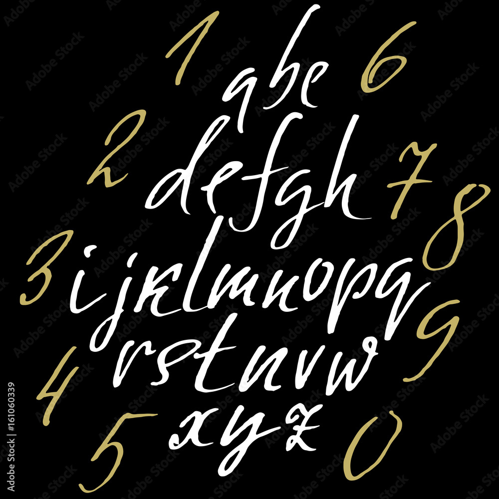 Hand drawn elegant calligraphy font. Modern brush lettering. Grunge style alphabet. Vector illustration. Hand drawn elegant calligraphy font. Modern brush lettering. Grunge style alphabet. Vector illustration.